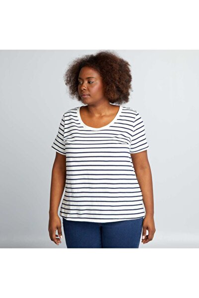 KIABI Basic Breton T-shirt WHITE