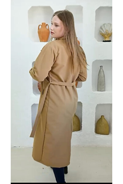 Puddra Trençkot Su İtici Özellikli Kırışmaz Kumaş Uzun