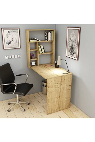 ARNETTİ Sedir Raflı Duvara Monte Açılır Kapanır Çalışma Masası Safirmeşe - Sedir