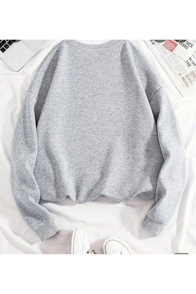 New Shine Stronger Printed Crew Neck Oversize Sweatshirt