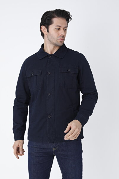 Cordial Ανδρικό εποχιακό παλτό με κουμπιά 4 τσέπες 100% βαμβακερό ύφασμα