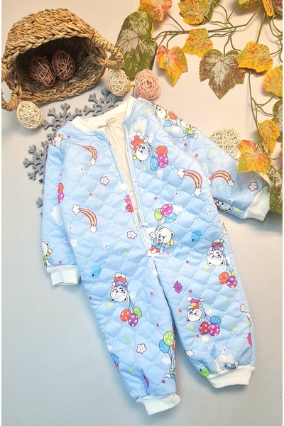 CemBebe Blue Winter Double-Layer Sleeping Bag for Baby and Children