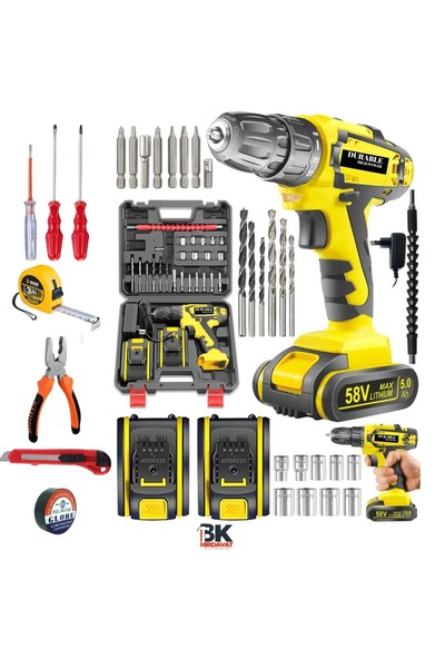 BK HIRDAVAT DURABLE ÇİFT AKÜLÜ FULL DOLU 60 PARÇA SET