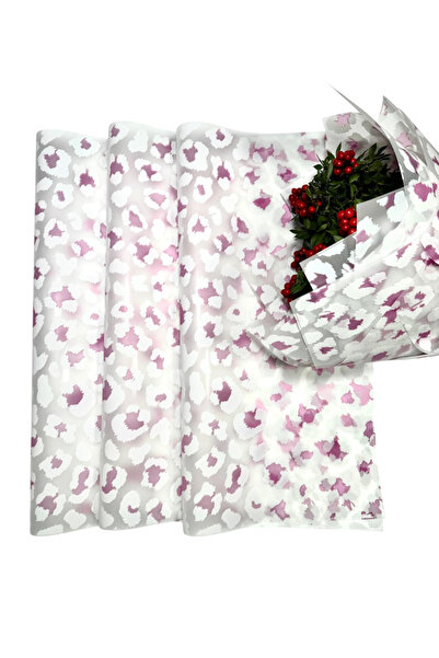 weloveis ''leopar'' Desenli Beyaz&pembe Renkli-mat Opp-55x55cm-10sayfa