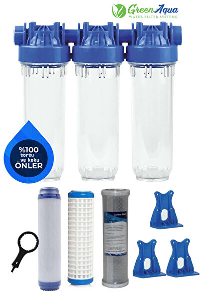 AQUA BELLA Bina Girişi 3 Aşama Su Arıtma Cihazı Kireç Klor Küf Pas Tortu Tut