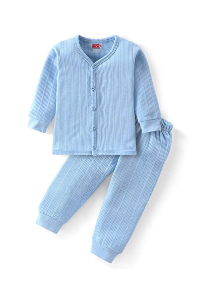 Babyhug طقم ملابس حرارية بأكمام طويلة وسراويل ضيقة من Babyhug - أزرق