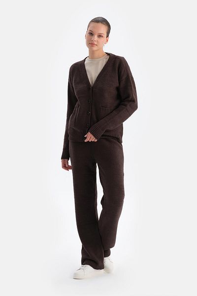 Dagi Dunkelbraune Chenille-Hose