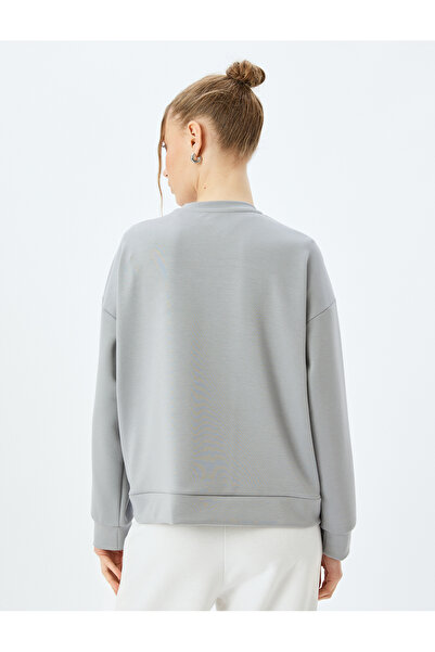 Koton Φούτερ με μακρυμάνικο oversize με λαιμόκοψη