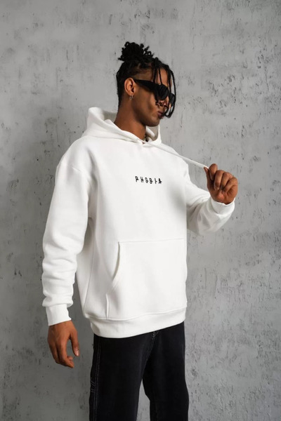 New Shine Чоловічий світло-сірий світшот з капюшоном і принтом астронавта