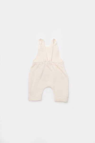BabyCosy Salopeta De Vara Cu Pantaloni Lungi Din Muselina, Ecru