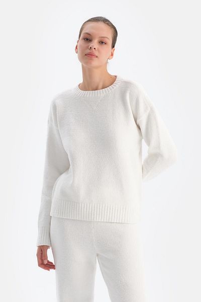Dagi Weißes Fleece-Sweatshirt