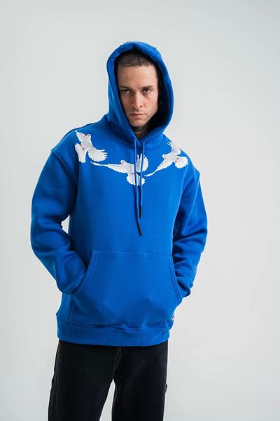 New Shine Hanorac cu mânecă lungă, lavabil, albastru, unisex