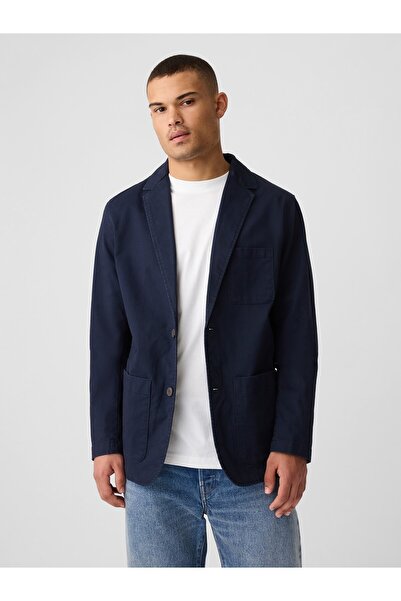GAP Erkek Lacivert Twill Blazer