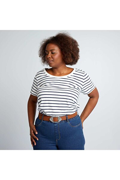 KIABI Basic Breton T-shirt WHITE