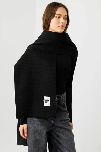 Hooopstore Eșarfă neagră de culoare solidă