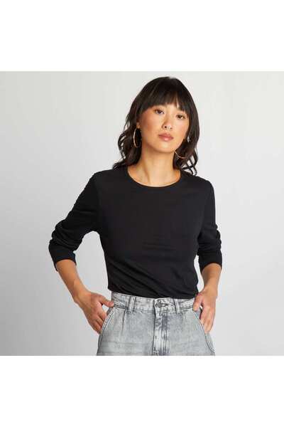 KIABI Long-sleeved jersey T-shirt black