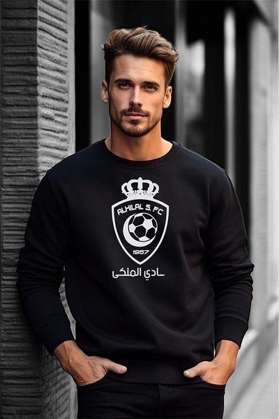 New Shine Унисекс голям суичър с щампа на полумесец