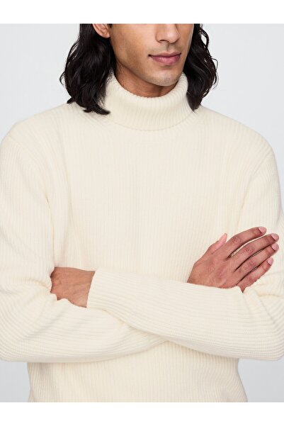 GAP Erkek Kırık Beyaz CashSoft Balıkçı Yaka Kazak