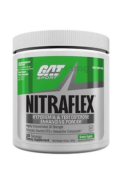 GAT SPORT Gat Nitraflex Pre Workout, Green Apple, 30