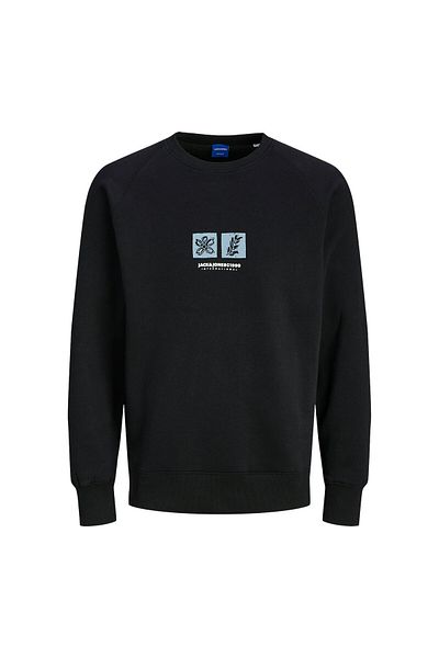Jack & Jones Men's Sweat Jorportland Box Sweat Crew Neck - 12262958   Black
