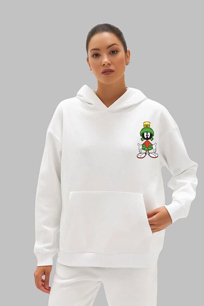 New Shine Marvin Printed Unisex Hooded Oversize βαμβακερή κουκούλα - Μακρυμάνικο φούτερ με κανονική εφαρμογή