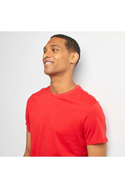 KIABI Plain jersey straight T-shirt RED