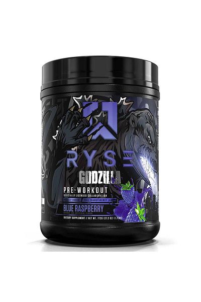 RYSE Godzilla Pre Workout, Blue Raspberry, 40