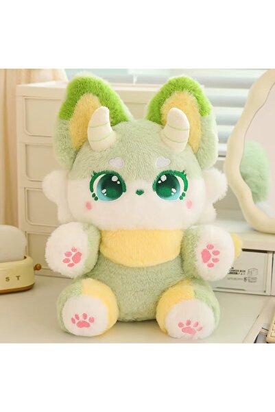 NB market Yeşil Ejder Peluş Oyuncak Uyku Arkadaşı 35cm Yeni Stil Anime Bebek Ejderha Oyuncak Serisi