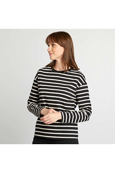 KIABI Oversized long-sleeved T-shirt BLACK