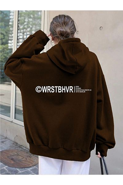 New Shine Φούτερ με κουκούλα Unisex Oversize Μαύρο Wrst