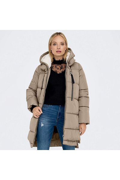 ONLY Women's Long Hooded Zippered Puffer Coat15304792 - ONLNEWNORA