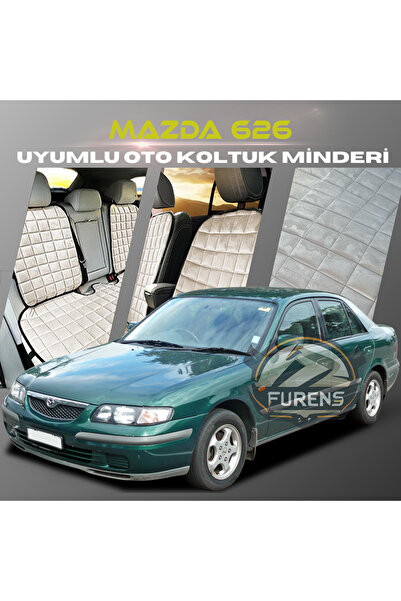 SHOOPLAA مجموعة وسائد مقعد السيارة مازدا 626 باللون البيج مع جيوب وظهر مقاوم ...