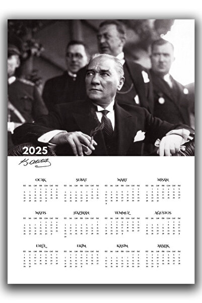 Taranist Poster 2025 Takvim Atatürk Takvimi Kalın Kuşe 33x48 Poster 2025 Calendar