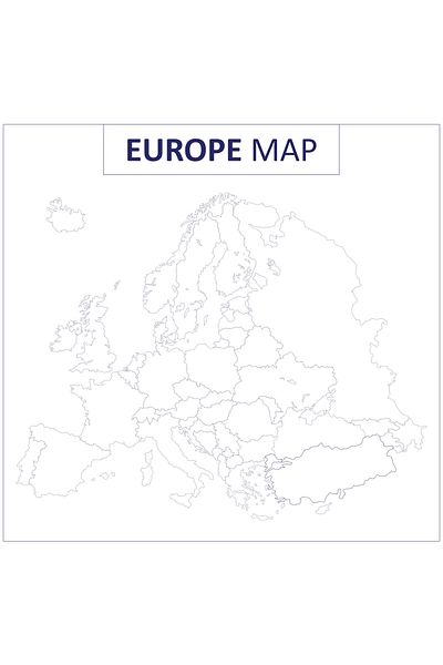 ZERO LAND Static Paper Colorless Mute Europe Map 150 cm X 156 cm Hnzrn
