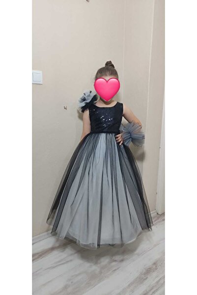 BOZTAŞ BEBE kız çocuk pullu & tarlatanlı abiye elbise