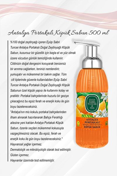 Eyüp Sabri Tuncer 500 ml Soaps Lemon, Orange, Cherry, White Soap, Olive Oil and Rosie Gift