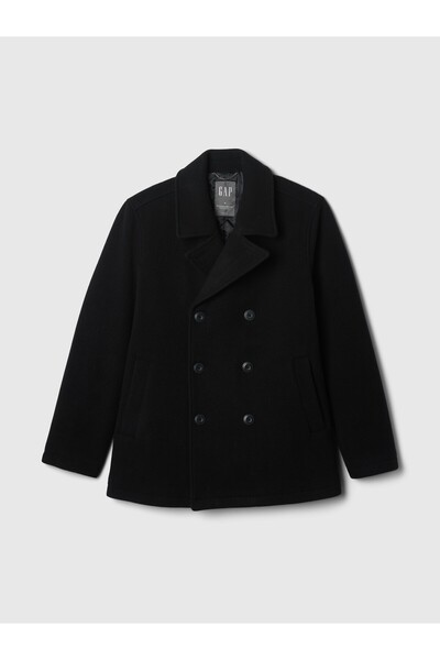 GAP Erkek Lacivert Yün karışımlı peacoat