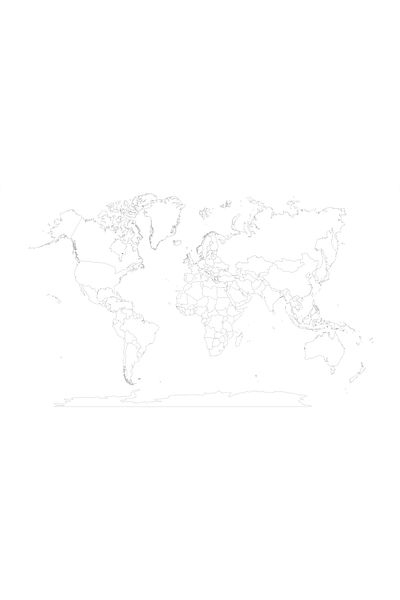 ZERO LAND Static Paper Colorless Mute World Map 150 cm X 258 cm Hnzrn