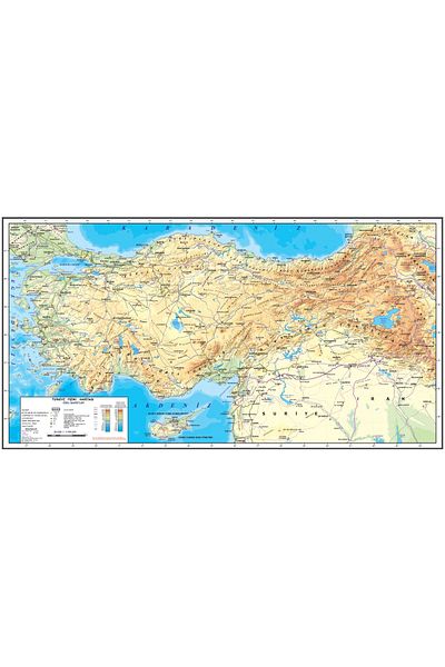 ZERO LAND Türkiye Physical Map 65 cm X 116 cm Hnzrn