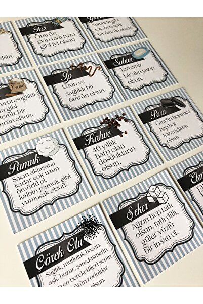 Pankart Evi Erkek Bebek 40 Uçurması Sepet Süsleme Kartları - 12 Adet