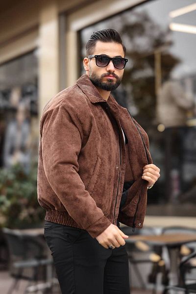 BASEL.CO Unisex Oversize Velvet Vintage Καπιτονέ με επένδυση Μπουφάν/Παλτό