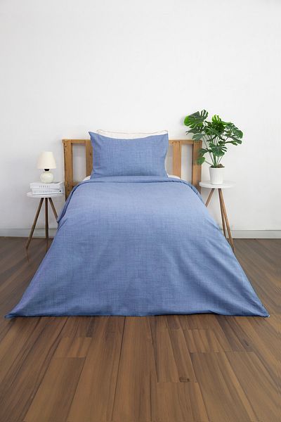 FAVORA Σετ Παπλωματοθήκη Μονή Vega Cotton Ranforce - Indigo
