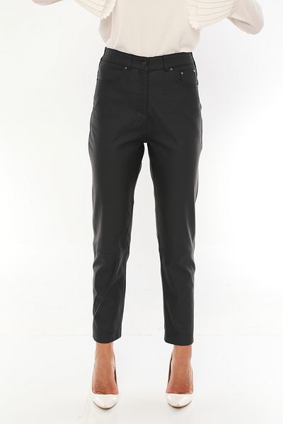 Basics&More Women's Five Pocket Leather Pants