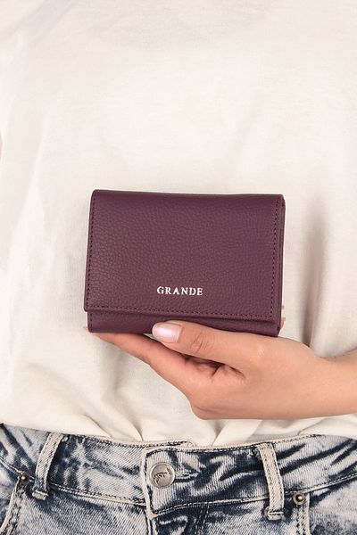 Grande Women's Genuine Leather Wallet Model 2632 - Plum Color