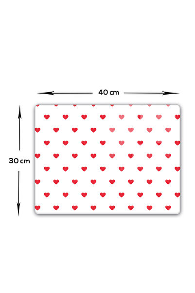 Decorita Cam Kesme Tahtası - Cam Kesme Tablası | Kalp Desenli | 30cm x 40cm