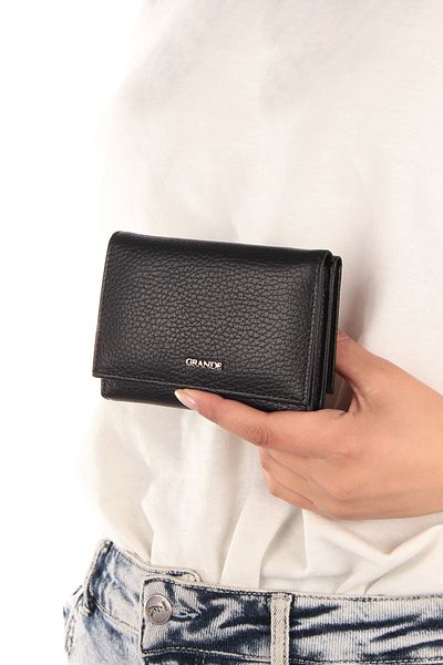 Grande Genuine 2632 Model Black Leather Women's Wallet