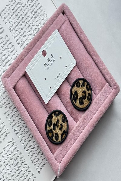 DEMOKAN Women's Earrings Vip Series Imported Zircon Leopard Pattern Round Model Anti-Tarnish Earrings