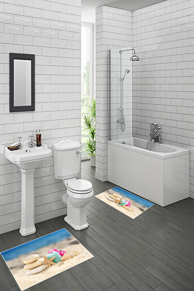 Carmine Carpet Set de 2 covorașe de baie lavabile, antiderapante, imprimate digital