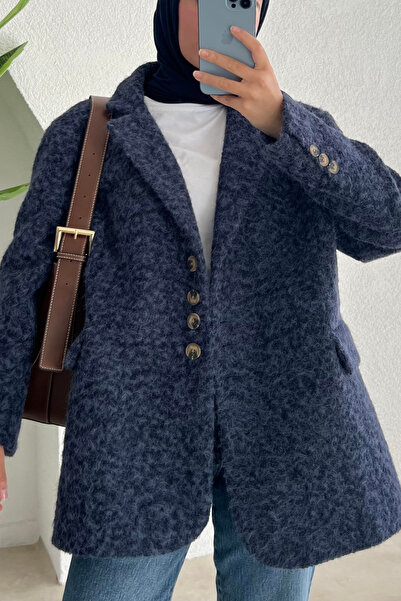 My Blog Sötétkék Olivia olvadt bélyegző kabát-25602