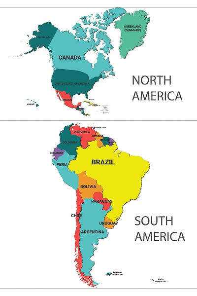 ZERO LAND Static Paper Color America Map 70 cm X 100 cm Hnzrn
